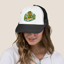 Camionero Gorra de aventura canina del día de San Patricio