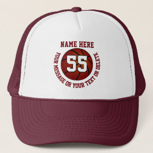 Camionero Gorra de Baloncesto Personalizada Burgundy o Su Co