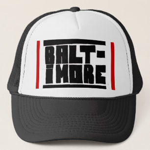 Camionero Gorra de Baltimore negro/blanco/rojo