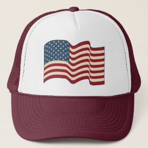 Camionero Gorra de bandera americana rústica