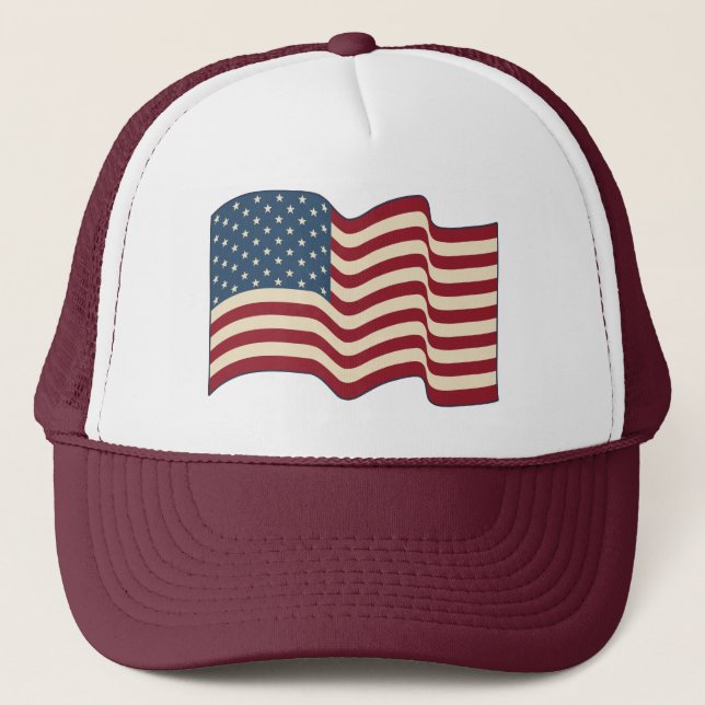 Camionero Gorra de bandera americana rústica (Anverso)