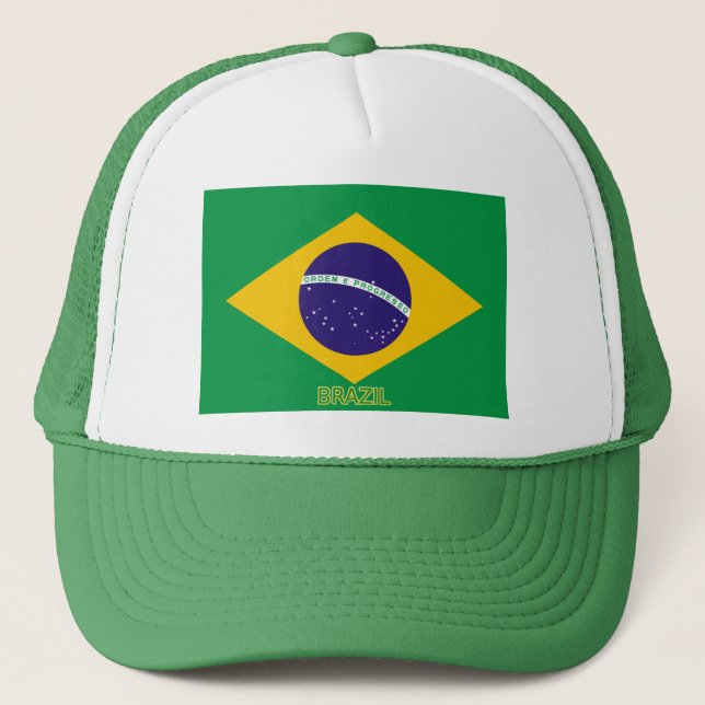 Camionero Gorra de bandera de Brasil (Anverso)