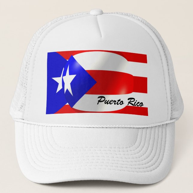 Camionero Gorra de bandera de Puerto Rico (Anverso)