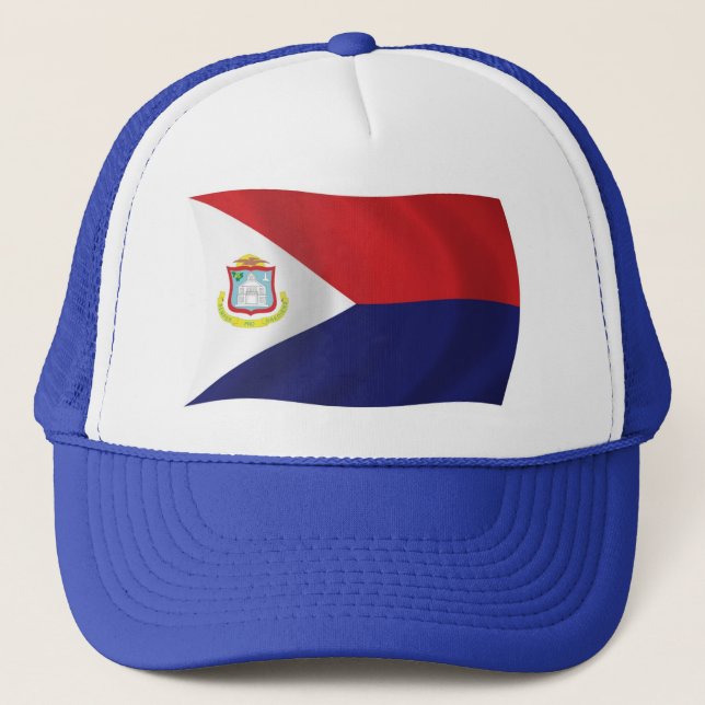 Camionero Gorra de bandera de Sint Maarten (Anverso)