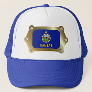 Camionero Gorra de Bandera enmarcado de Kansas