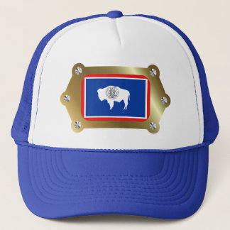 Camionero Gorra de bandera enmarcado de Wyoming