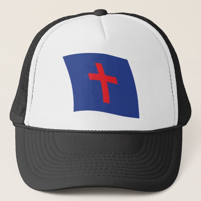 Camionero Gorra de Bandera Religiosa Cristiana (Anverso)
