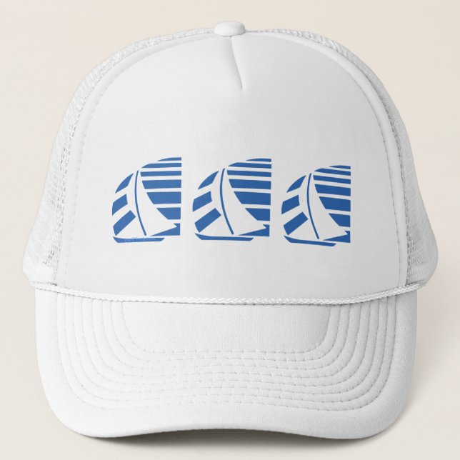 Camionero Gorra de barcos de vela de Carreras azul (Anverso)