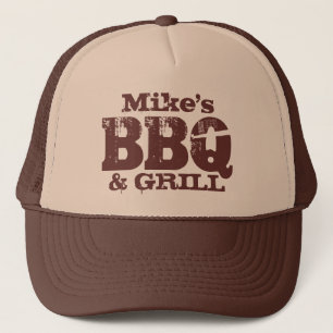 Camionero Gorra de BBQ personalizada para hombres Marrón b