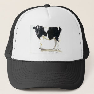 Camionero gorra de béisbol blanco y negro de la vaca