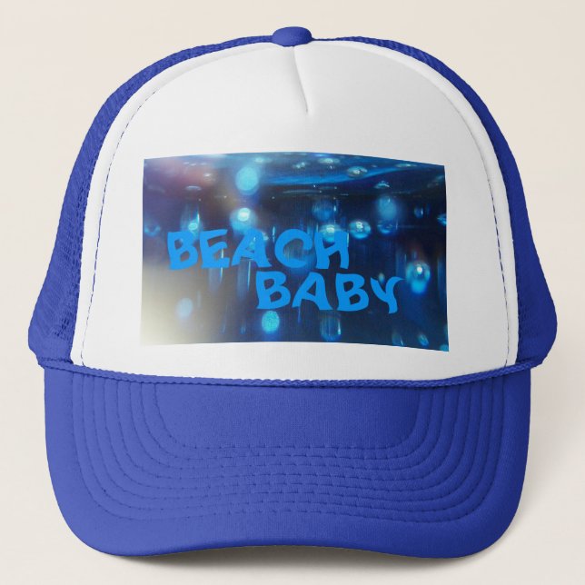 Camionero Gorra de béisbol (Blue BEACH BABY) RFPMDesigns ©️  (Anverso)