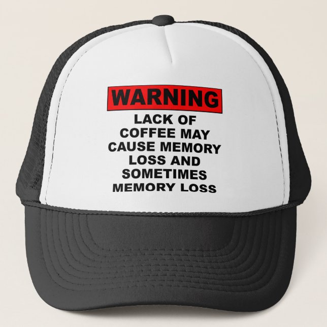 Camionero Gorra de béisbol con café divertido pérdida de mem (Anverso)