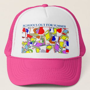 Camionero Gorra de béisbol con PINK y BLANCO. "LA ESCUELA SE