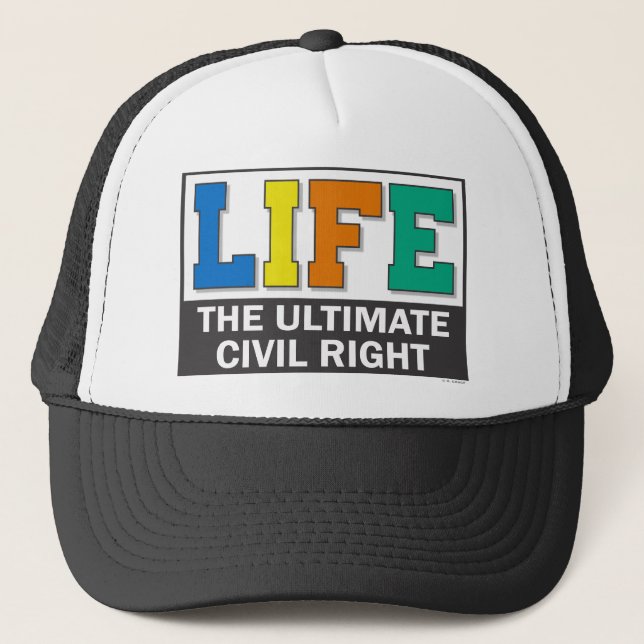Camionero Gorra de béisbol con un mensaje provida. (Anverso)