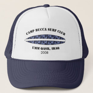 Camionero Gorra de béisbol de Camp Bucca - logotipo azul de