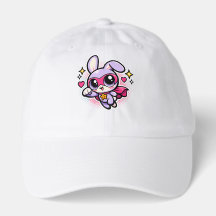 Gorra de béisbol de conejito superheroína Kawaii l