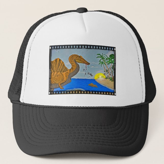 Camionero Gorra de béisbol de dinosaurio carrete de película (Anverso)