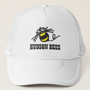 Camionero Gorra de béisbol de las abejas del Hudson (blanca