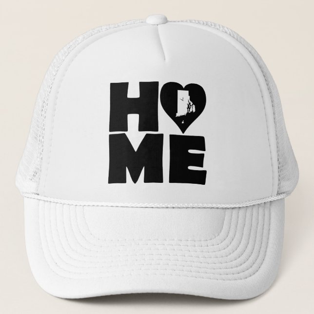 Camionero Gorra de béisbol de Rhode Island Home Heart State  (Anverso)