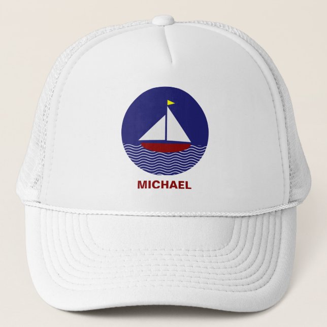 Camionero Gorra de béisbol de vela personalizada (Anverso)