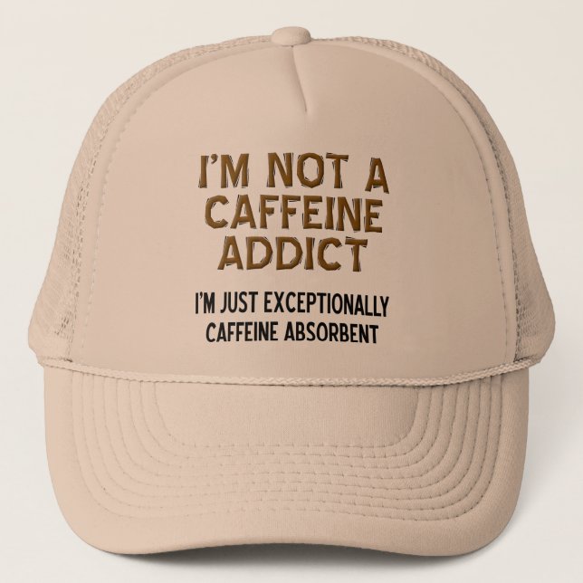 Camionero Gorra de béisbol divertida absorbente de cafeína (Anverso)