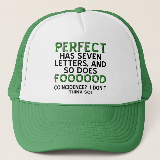 Camionero Gorra de béisbol divertida de comida perfecta (Anverso)