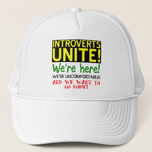 Camionero Gorra de béisbol divertida para introvertidos unid (Anverso)