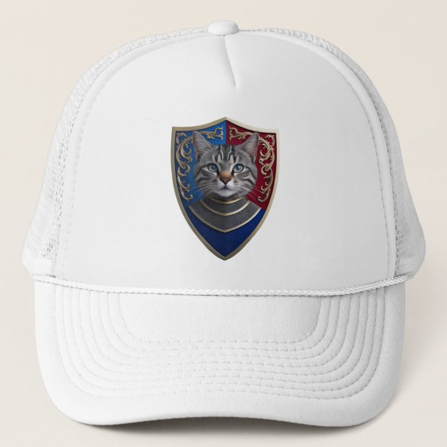 Camionero Gorra de béisbol Escudo Tabby Gris (Anverso)