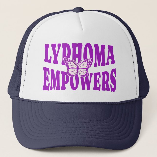 Camionero Gorra de béisbol Lymphoma Empowers | Cinta Morada  (Anverso)