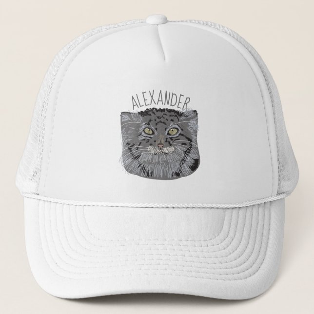 Camionero Gorra de béisbol personalizada del gato de Pallas (Anverso)