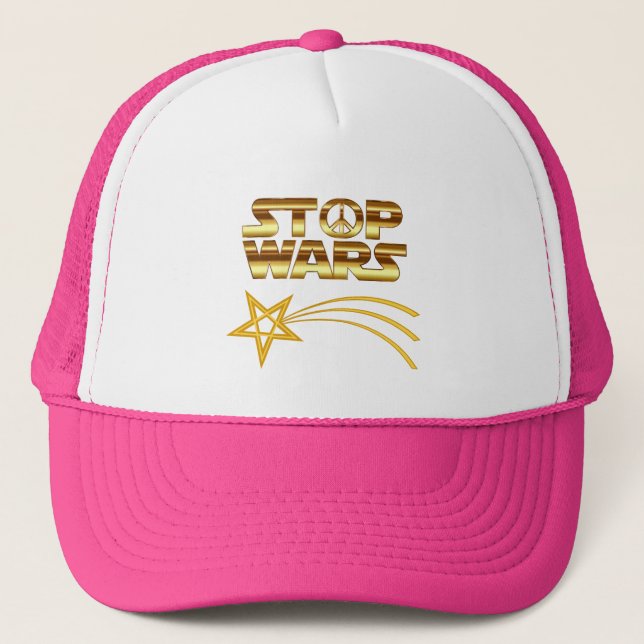 Camionero GORRA DE Béisbol Stop wars estrella fugaz dorada (Anverso)