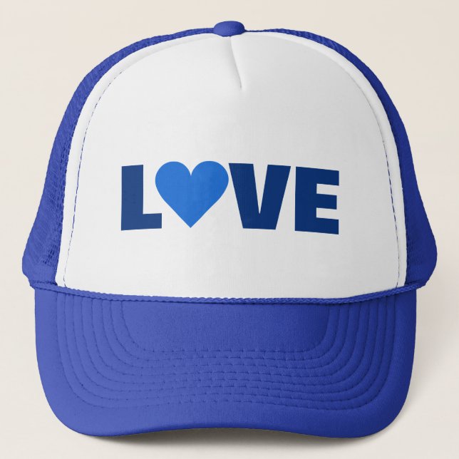 Camionero Gorra de Blue Heart Valentine LOVE (Anverso)