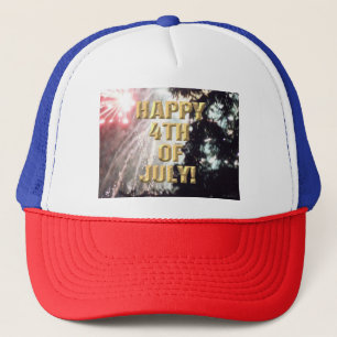 Camionero Gorra de camión azul rojo de fuegos artificiales 1