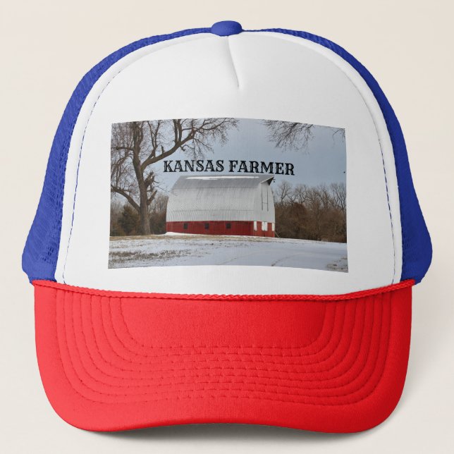 Camionero Gorra de camioneros de granero rojo de Kansas (Anverso)