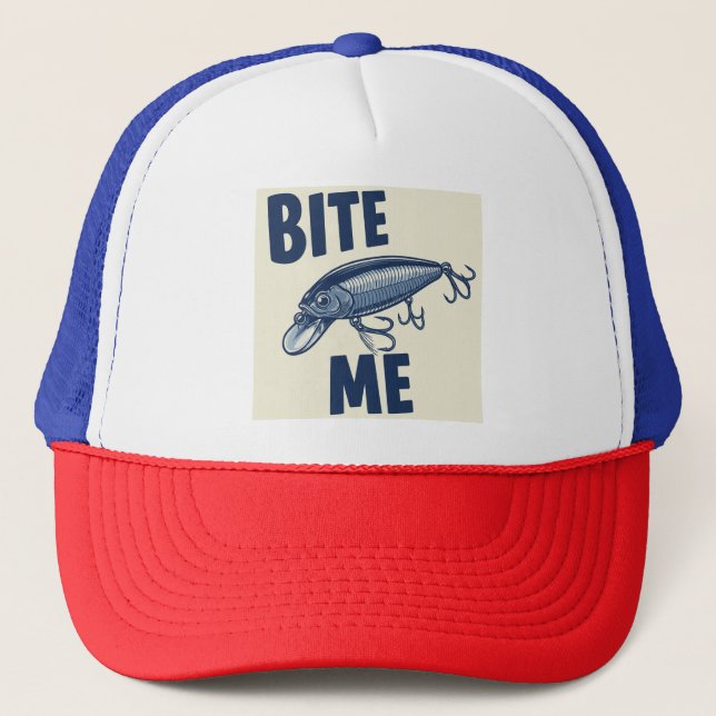 Camionero Gorra de Camioneros de la Pesca Bite Me (Anverso)
