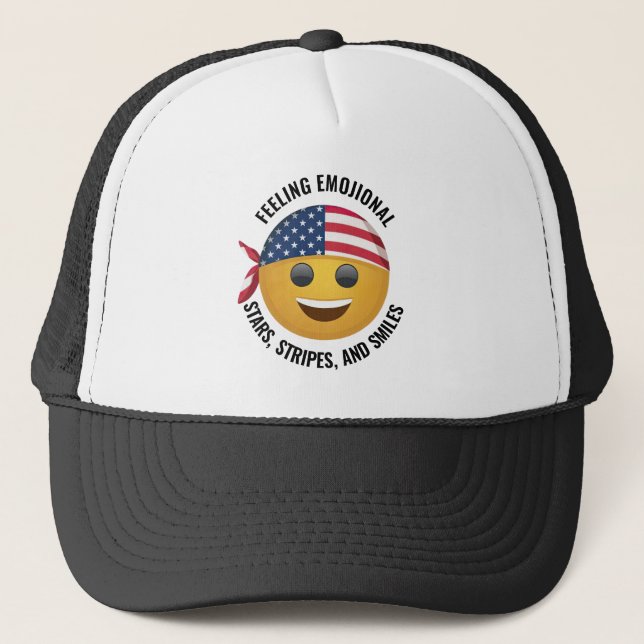 Camionero Gorra de cara de emoji (Anverso)