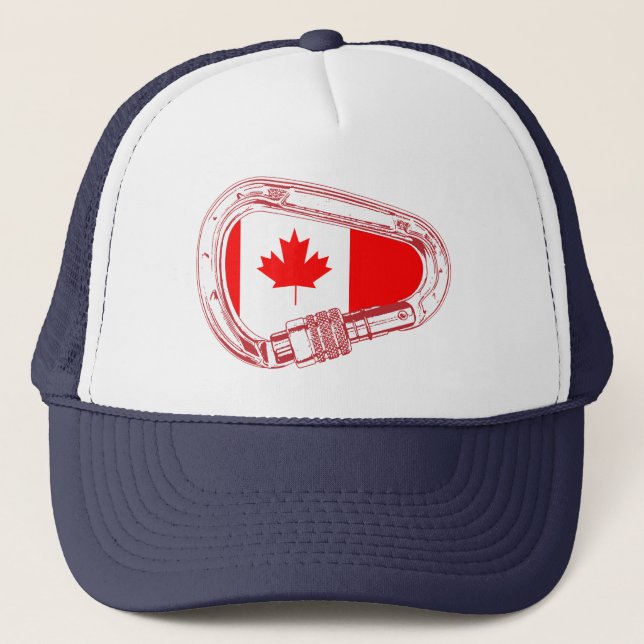 Camionero Gorra de Carabiner de Bandera de Canadá (Anverso)