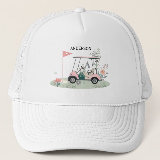 Camionero Gorra de carrito de golf personalizada con nombre  (Anverso)