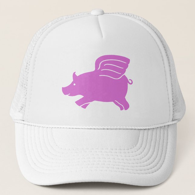 Camionero Gorra de cerdo volador - rosa (Anverso)