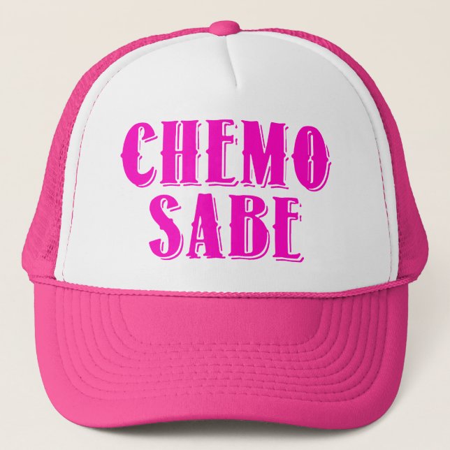 Camionero Gorra de Chemo Sabe en rosa (Anverso)