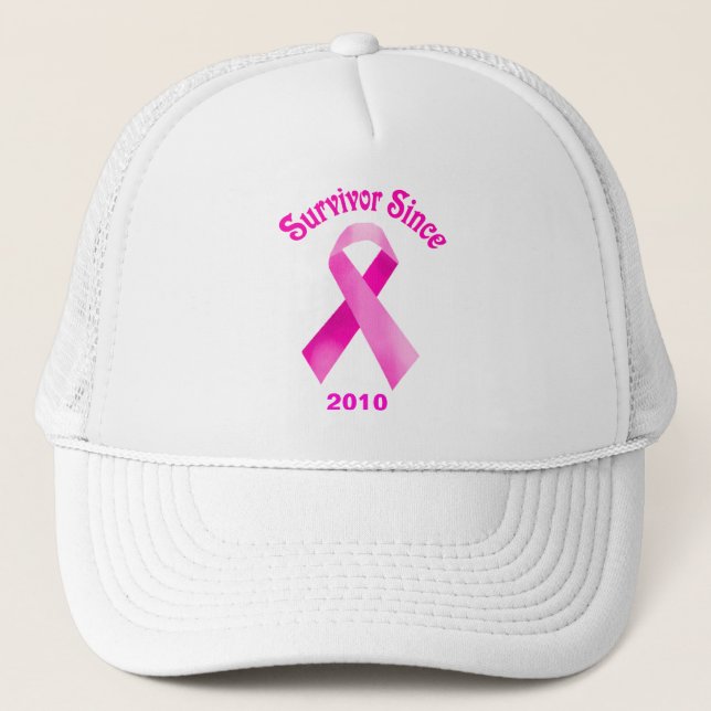 Camionero Gorra de Cinta Rosa para el Cáncer de Mama (Anverso)