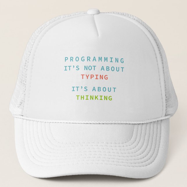 Camionero Gorra de cita de pensamiento de programación para  (Anverso)