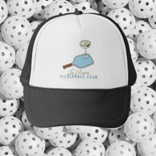 Camionero Gorra de club gráfica de pickleball y martini
