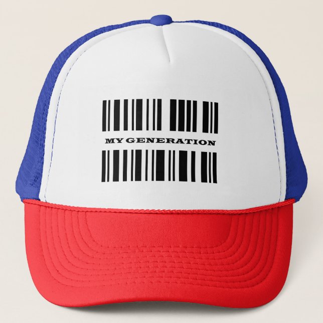 Camionero Gorra de código de barras de generación X (Anverso)