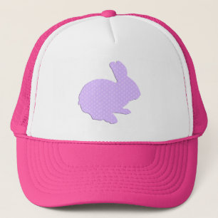Camionero Gorra de conejo de Pascua con lunares púrpura en s