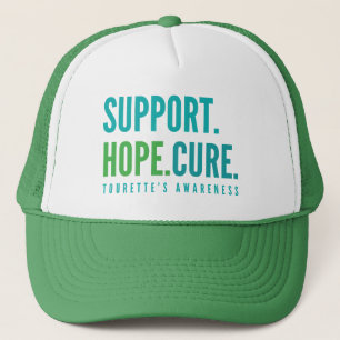Camionero gorra de cura de esperanza de apoyo de tourette