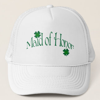 Camionero Gorra de Dama de Honor Verde Esmeralda y Trébol Bl