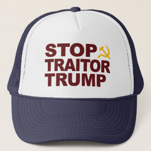Camionero gorra de "Detengan al traidor Trump" con martillo 