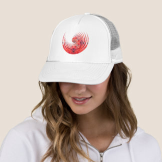 Camionero Gorra de diseño abstracto | Espiral fractal roja |