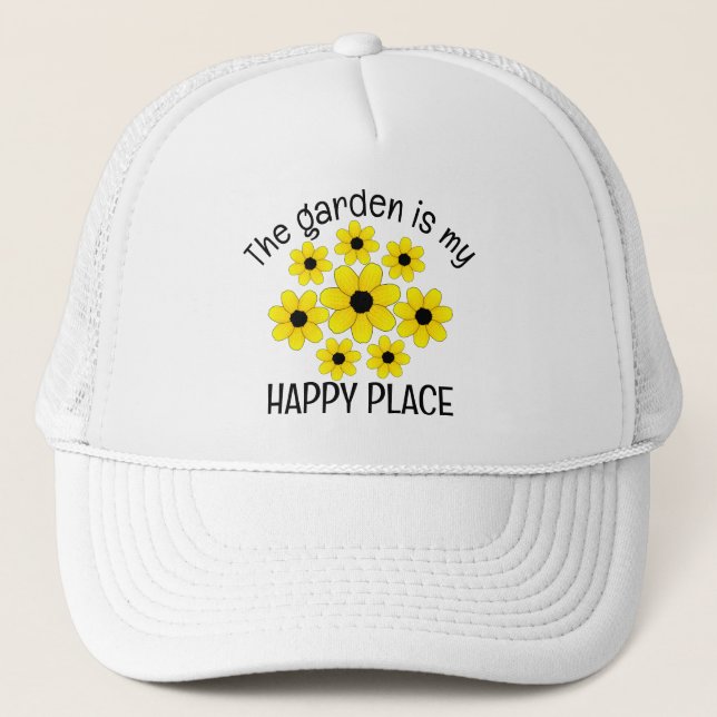 Camionero Gorra de diseño de flores de jardín (Anverso)